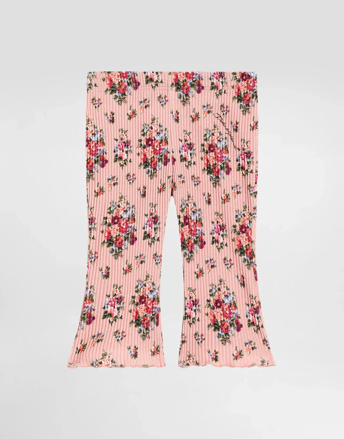 Рифленые брюки с цветочным принтом Dolce & Gabbana, розовый