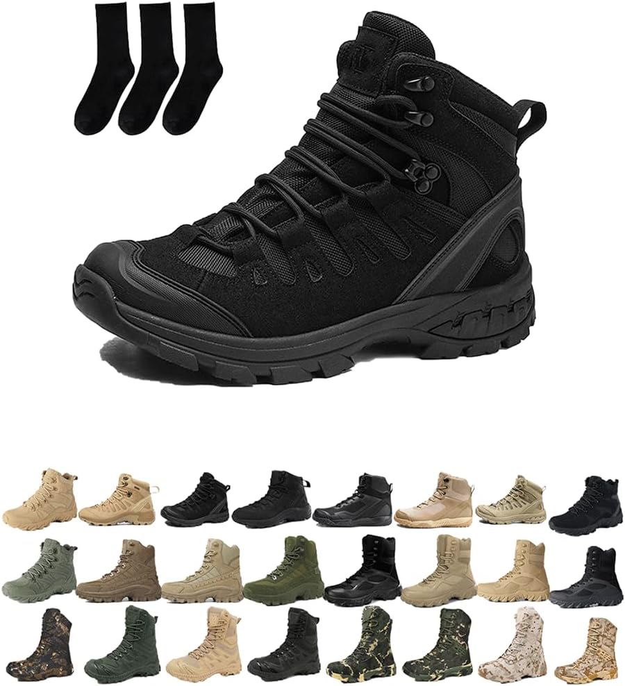 

Мужские водонепроницаемые ботинки для улицы с боковой молнией, легкие, с ортопедической поддержкой, антипрокольные, для работы на открытом воздухе, кемпинга и работы Generic, черный