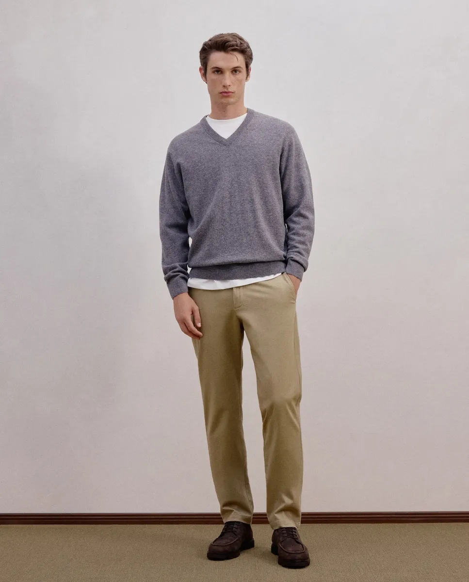 

Мужские спортивные брюки из хлопка с эластаном, обычного кроя Dustin, песочный