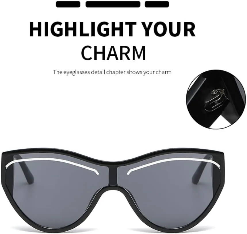 

Солнцезащитные очки 2027 года для женщин, винтажные, большие, «кошачий глаз», классические ретро, ​​с защитой от УФ-излучения UV400 для активного отдыха MTZJH, White