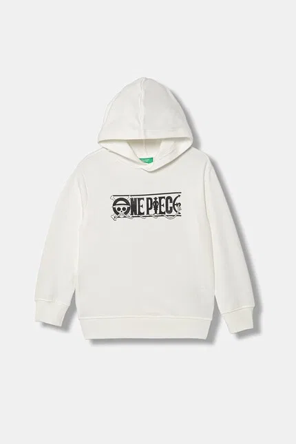 Худи с принтом Onepiece детское United Colors of Benetton, белый