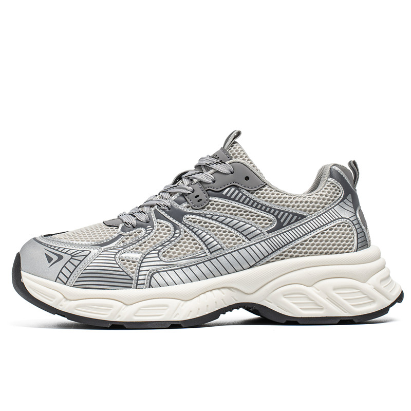 

JANECO Серые мужские кроссовки низкие массивные дышащие устойчивые к истиранию, цвет Gray