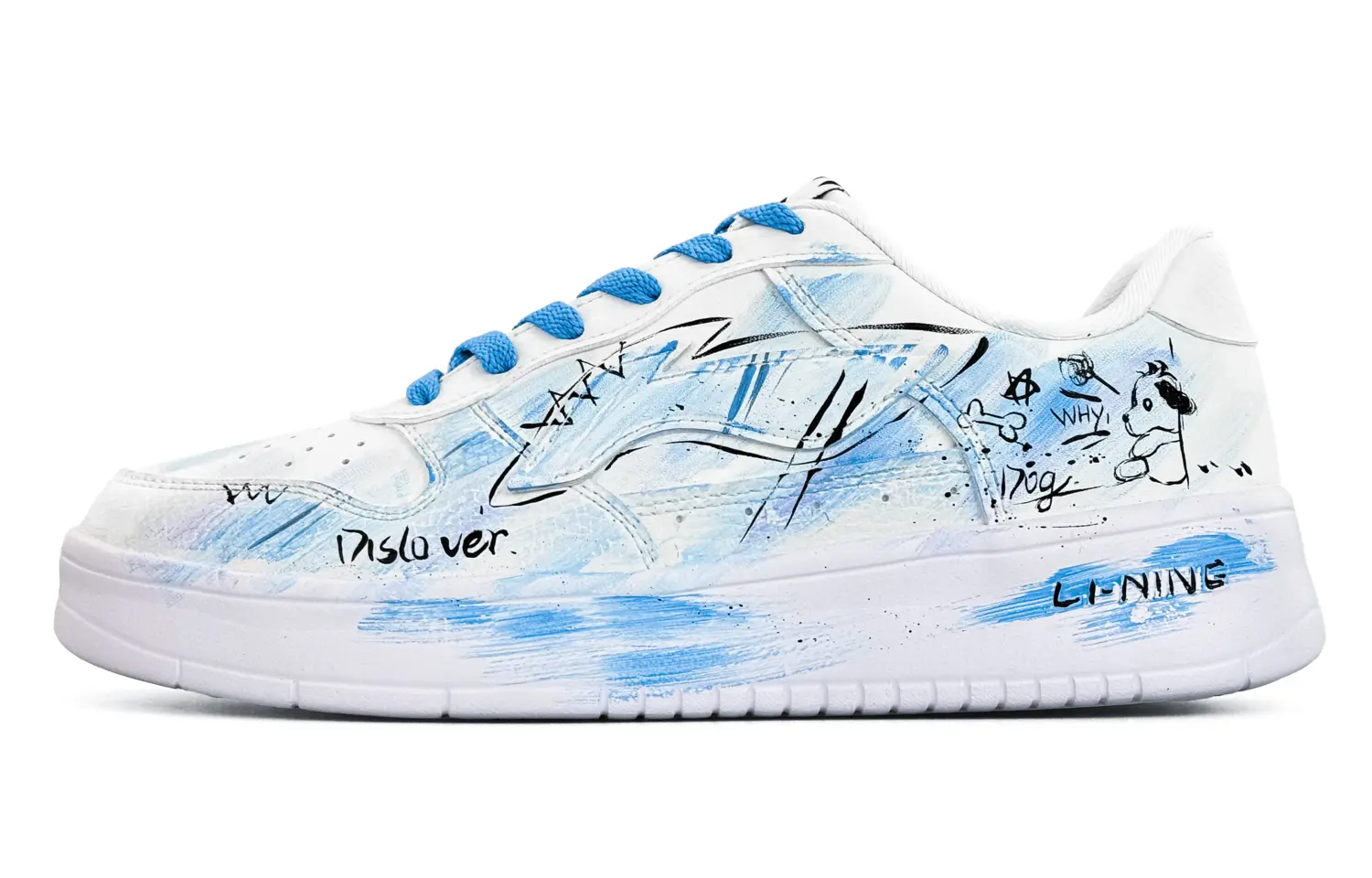 

Li-Ning LiNing Pontoon Boats износостойкие и легкие низкие кроссовки для скейтбординга Unisex Blue White