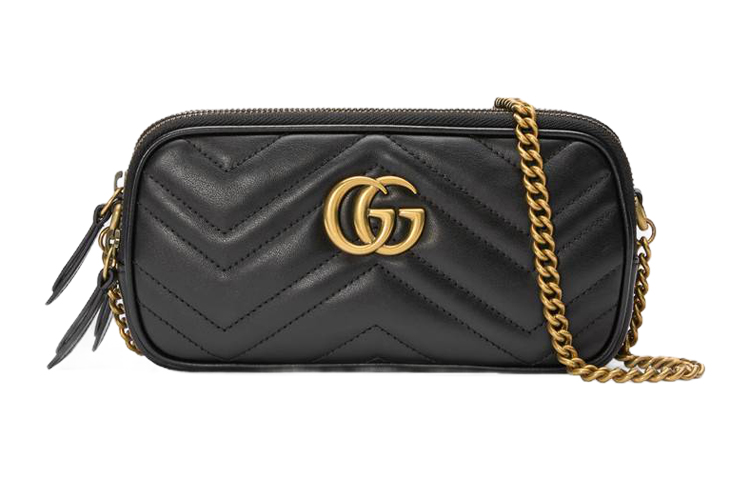 

GUCCI Сумка GG Marmont стеганая кожаная с цепью через плечо женская черная