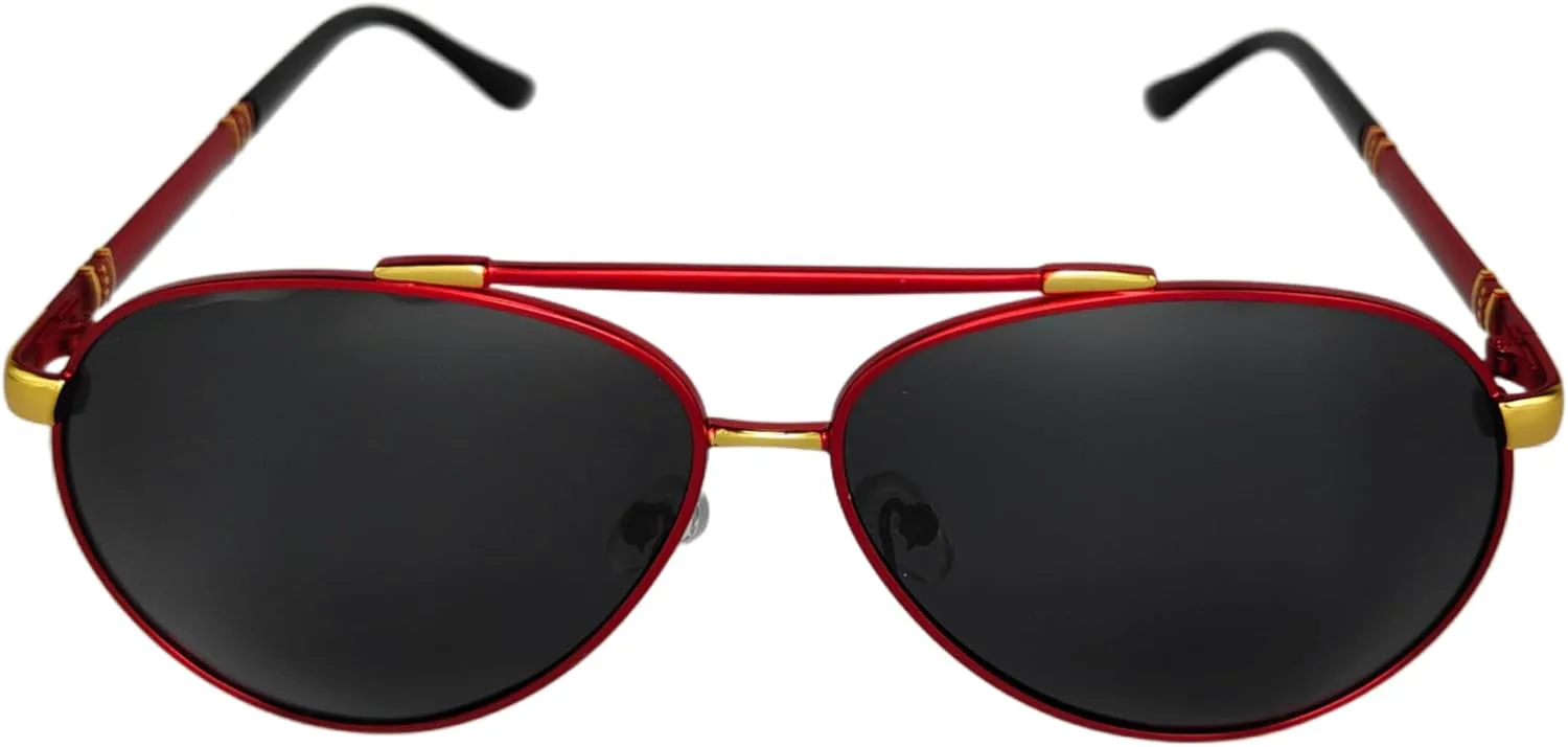 

Мужские солнцезащитные очки/Женские солнцезащитные очки/Поляризованные очки с защитой от УФ-излучения/Очки-авиаторы/Парные солнцезащитные очки/UV400 DXSHENG, Red