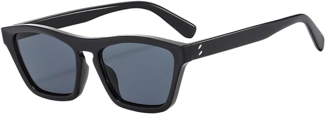 

Классические солнцезащитные очки в маленькой квадратной оправе для женщин и мужчин, винтажные, для активного отдыха, вождения, рыбалки и путешествий, с защитой от УФ-излучения UV400 TVTBBVV, Black Gray