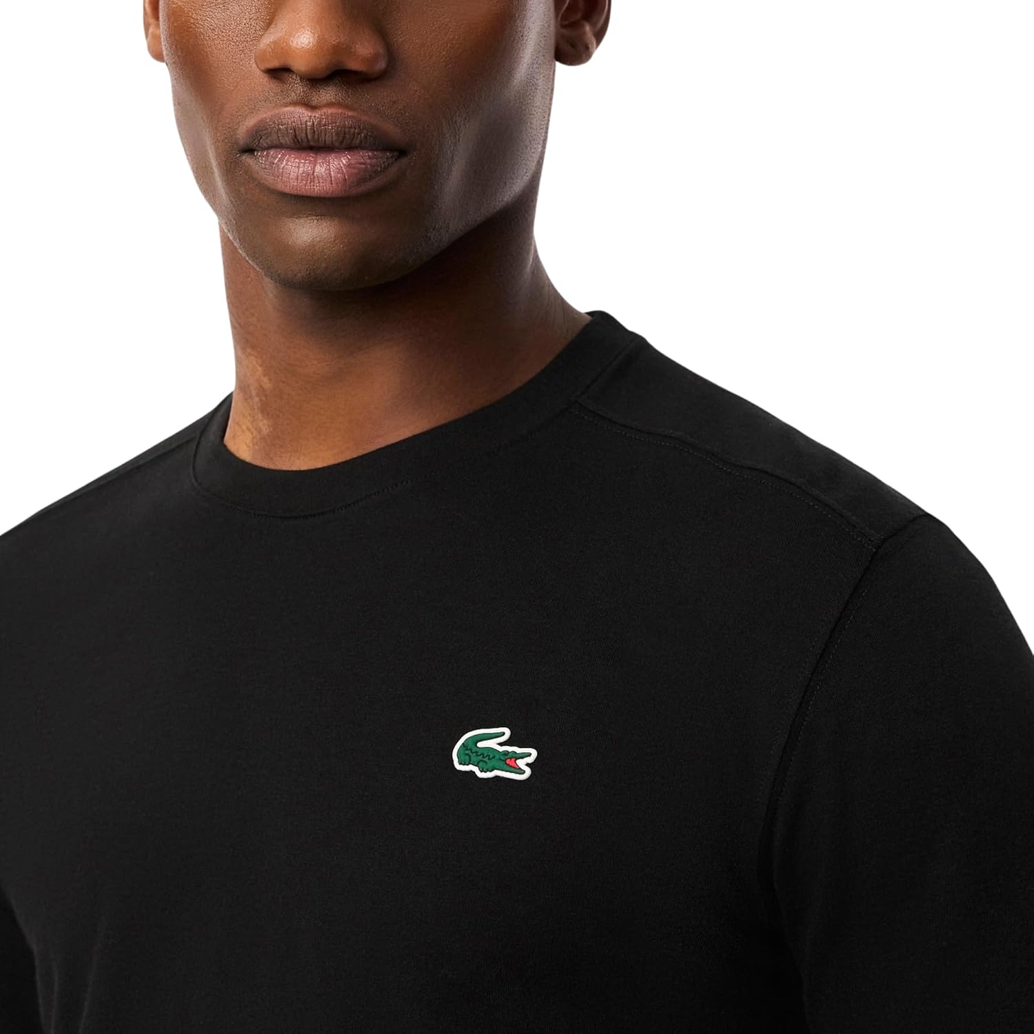 Мужская спортивная футболка Lacoste из ультрасухого хлопка, Black — фото 2