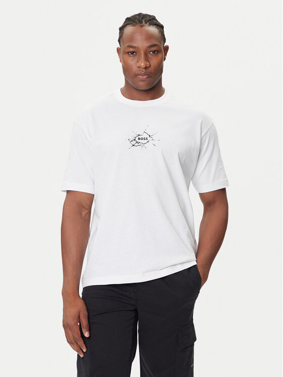 

Футболка relaxed fit Te_Voyage 50546370 Boss, белый