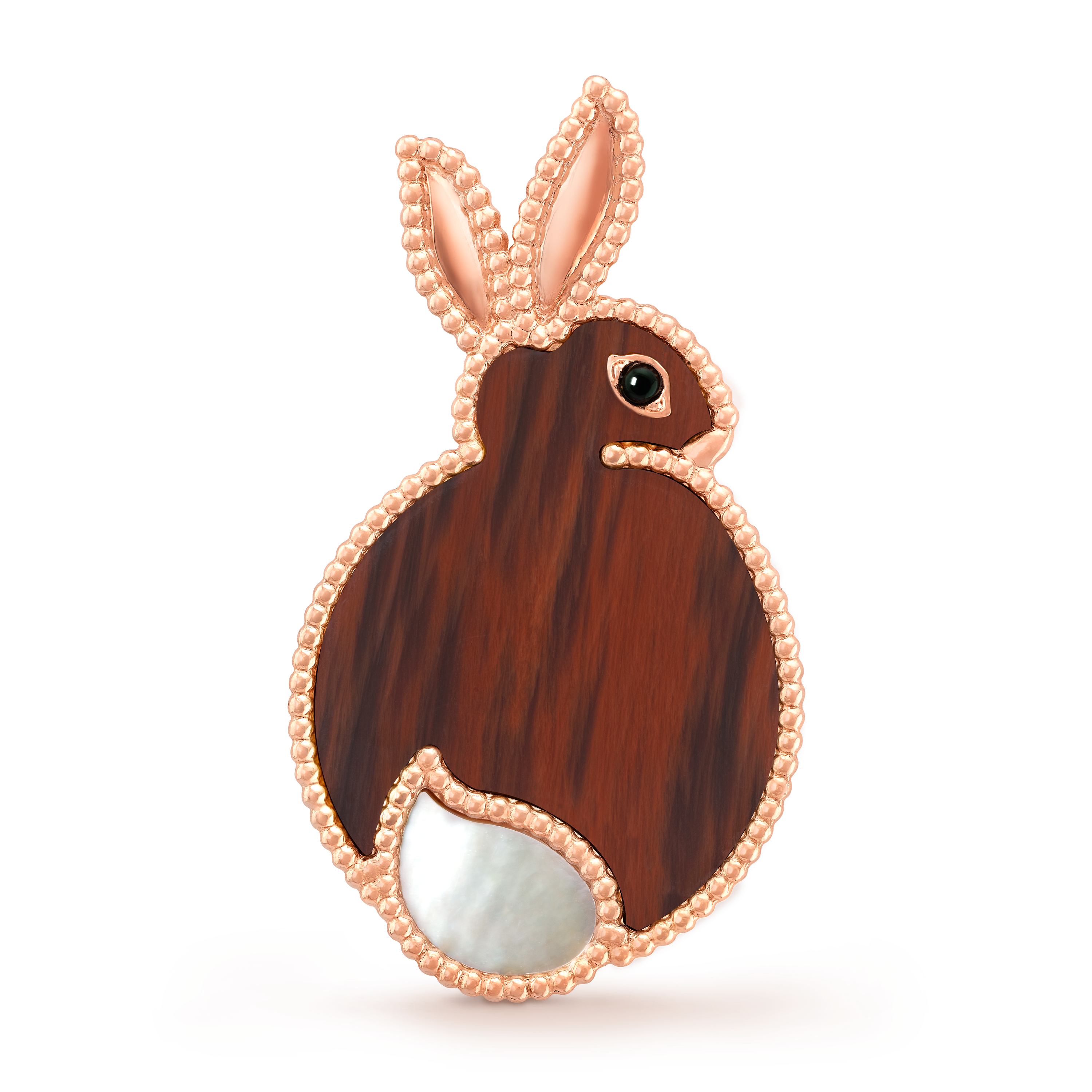 

Брошь Van Cleef & Arpels Lucky Animals Rabbit, 18-ct розовое золото, перламутр, обсидиан, оникс