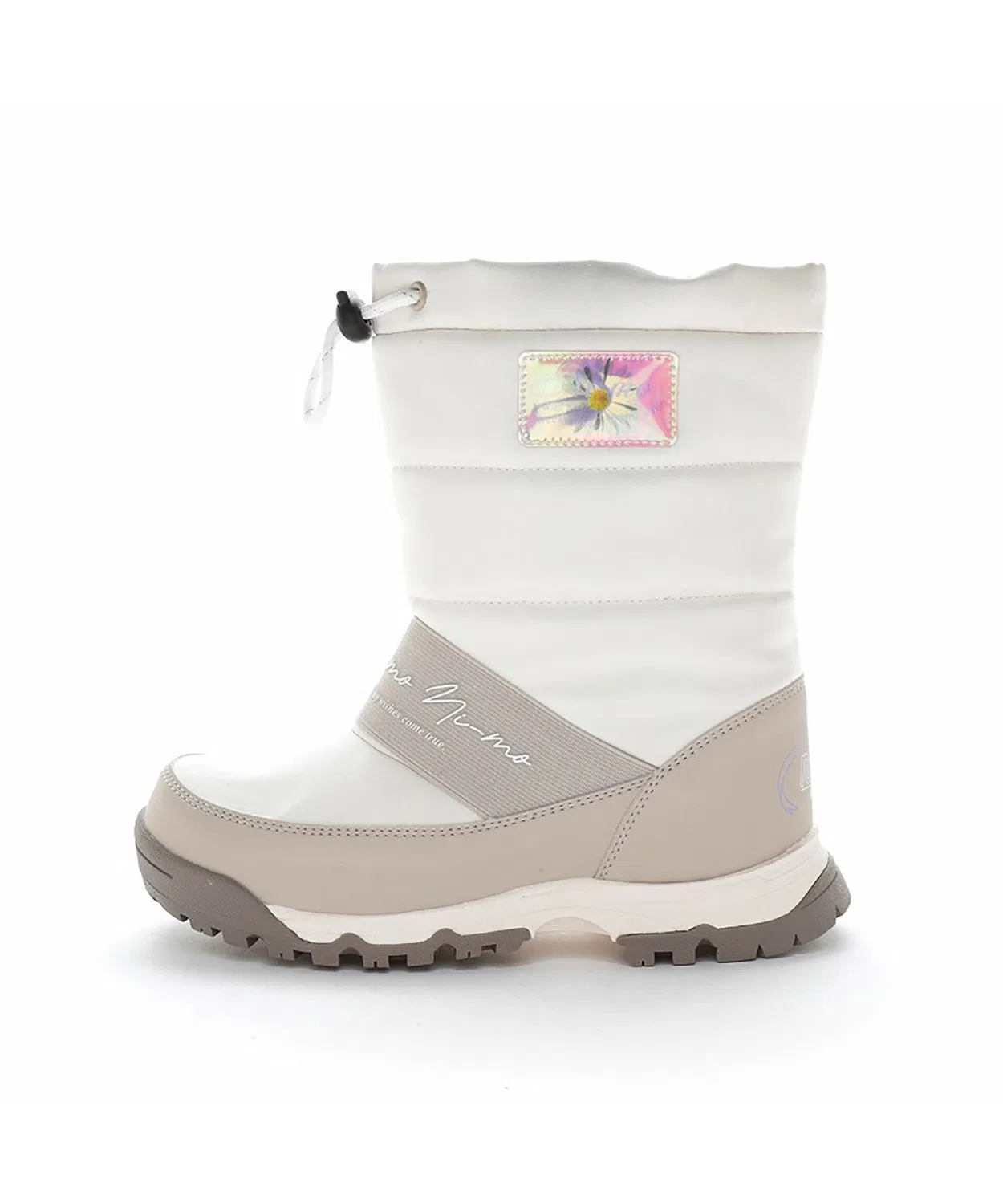 Зимние ботинки MoonStar NI-MO slip-on для девочек, водоотталкивающие, цвет айвори — фото 4