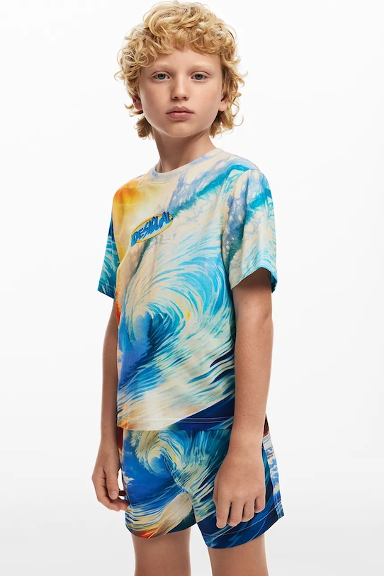 

Детская хлопковая футболка Desigual, синий