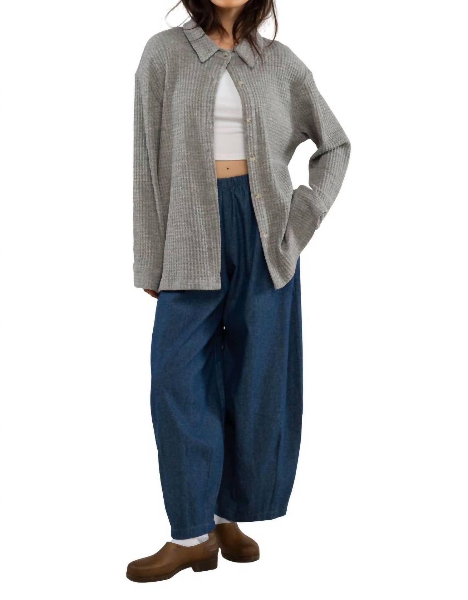 

Рубашка из вафельной ткани - Plus In H Grey nlt