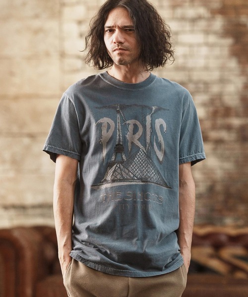 

Винтажная футболка-сувенир с принтом "Париж", бренд Cambio, синий цвет