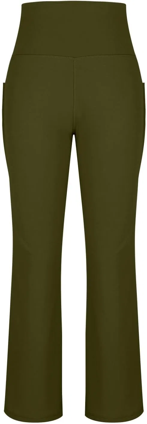 Женские брюки для йоги, завышенная талия, утяжка, Army Green — фото 4