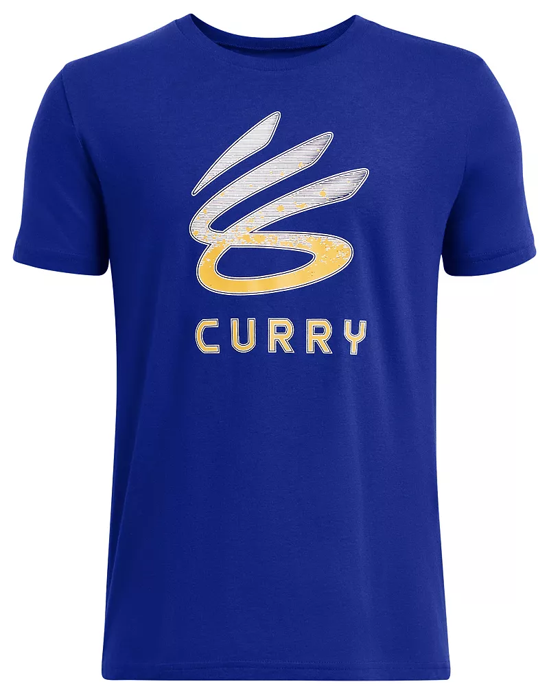 

Футболка с логотипом карри для мальчиков Under Armour, цвет Royal/White