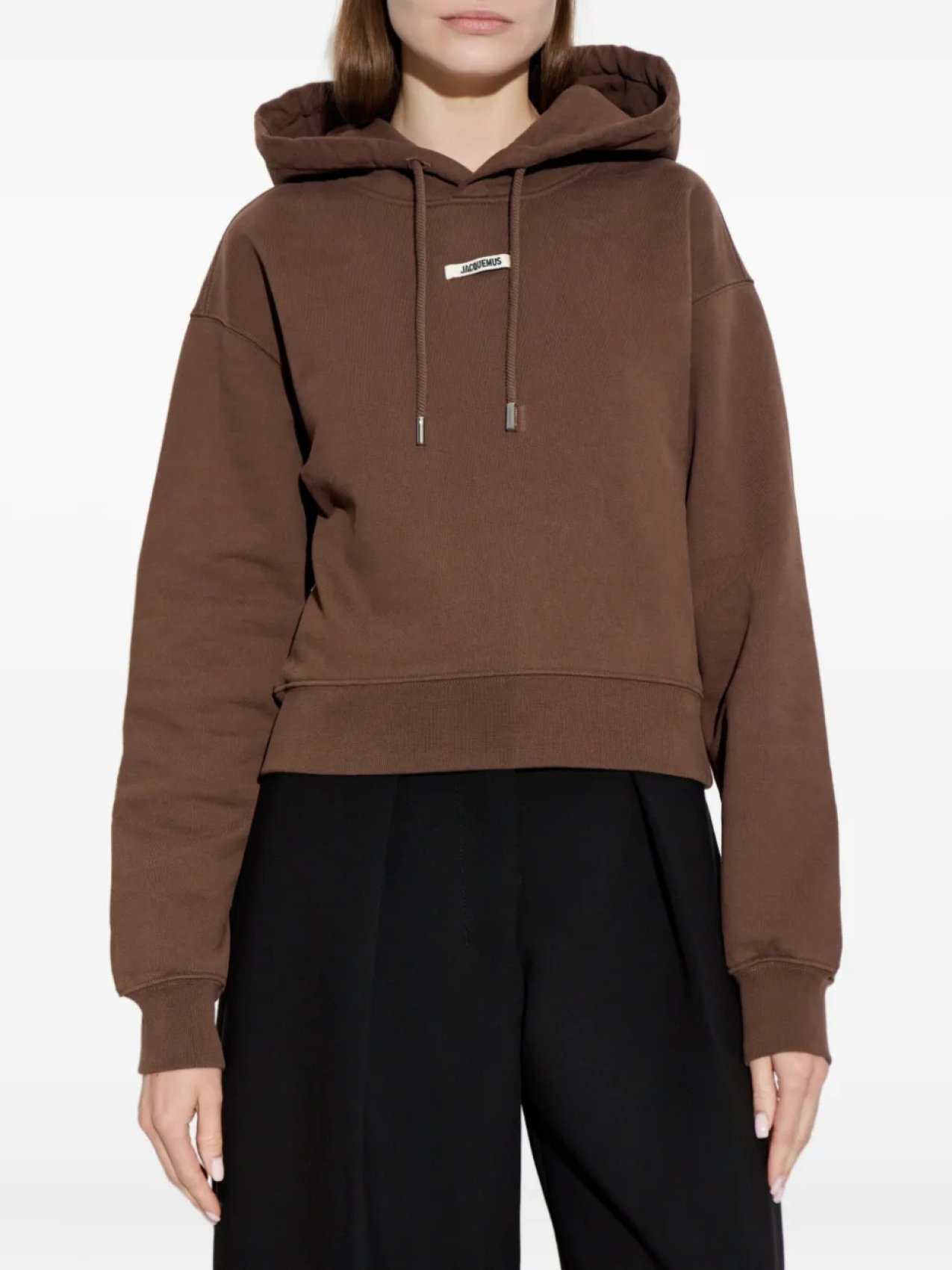 Толстовка с капюшоном и нашивкой-логотипом Jacquemus, коричневый — фото 3