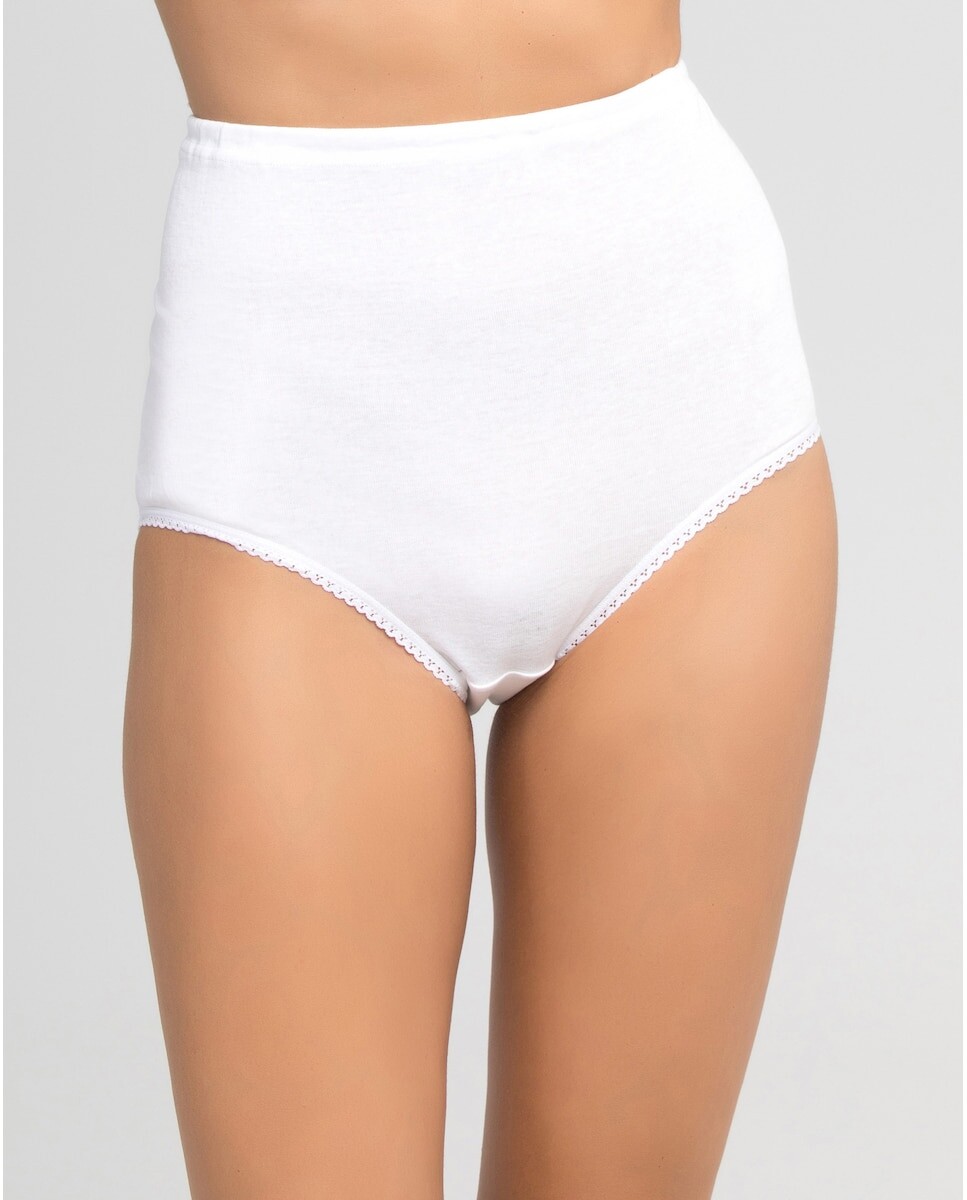 

В упаковке четыре высоких трусика из 100% хлопка Playtex, белый