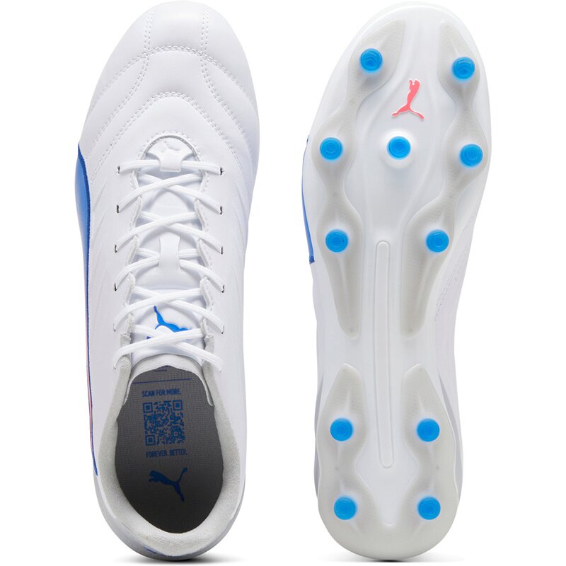 Футбольные бутсы для газона King Pro FG/AG Puma, цвет puma white-bluemazing-flat lig — фото 2