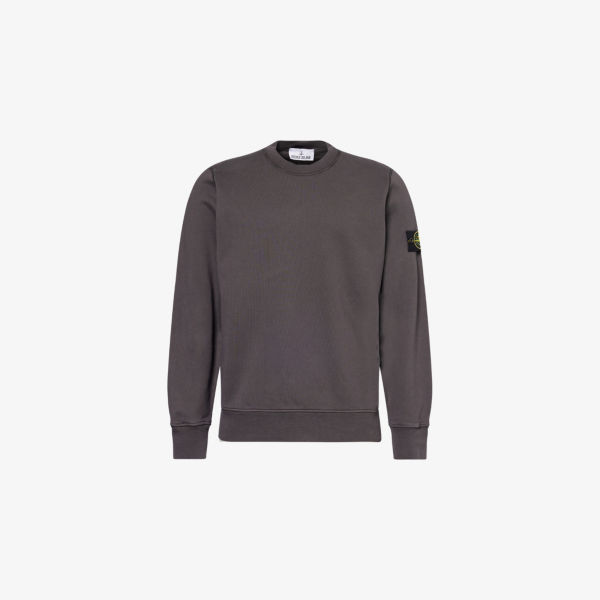

Свитшот с брендовым патчем из хлопкового джерси Stone Island, серый