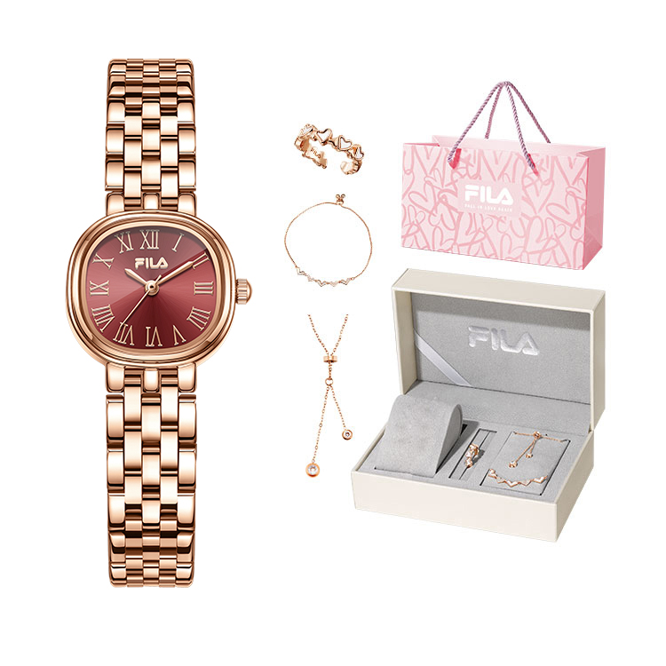 

FILA Женские часы кварцевый механизм стальной браслет rose gold циферблат love at first sight романтичная упаковка