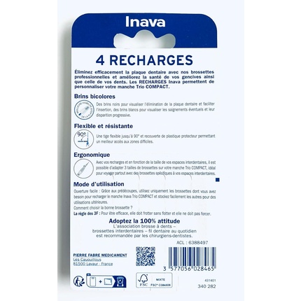 Trio Brushes 4 сменных стержня Компактные желтые 1 мм Inava — фото 2