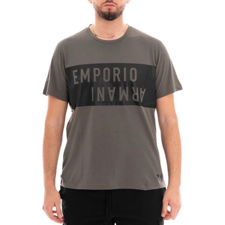 

EMPORIO ARMANI Футболка мужская армейского зеленого цвета, Зеленый, EMPORIO ARMANI Футболка мужская армейского зеленого цвета