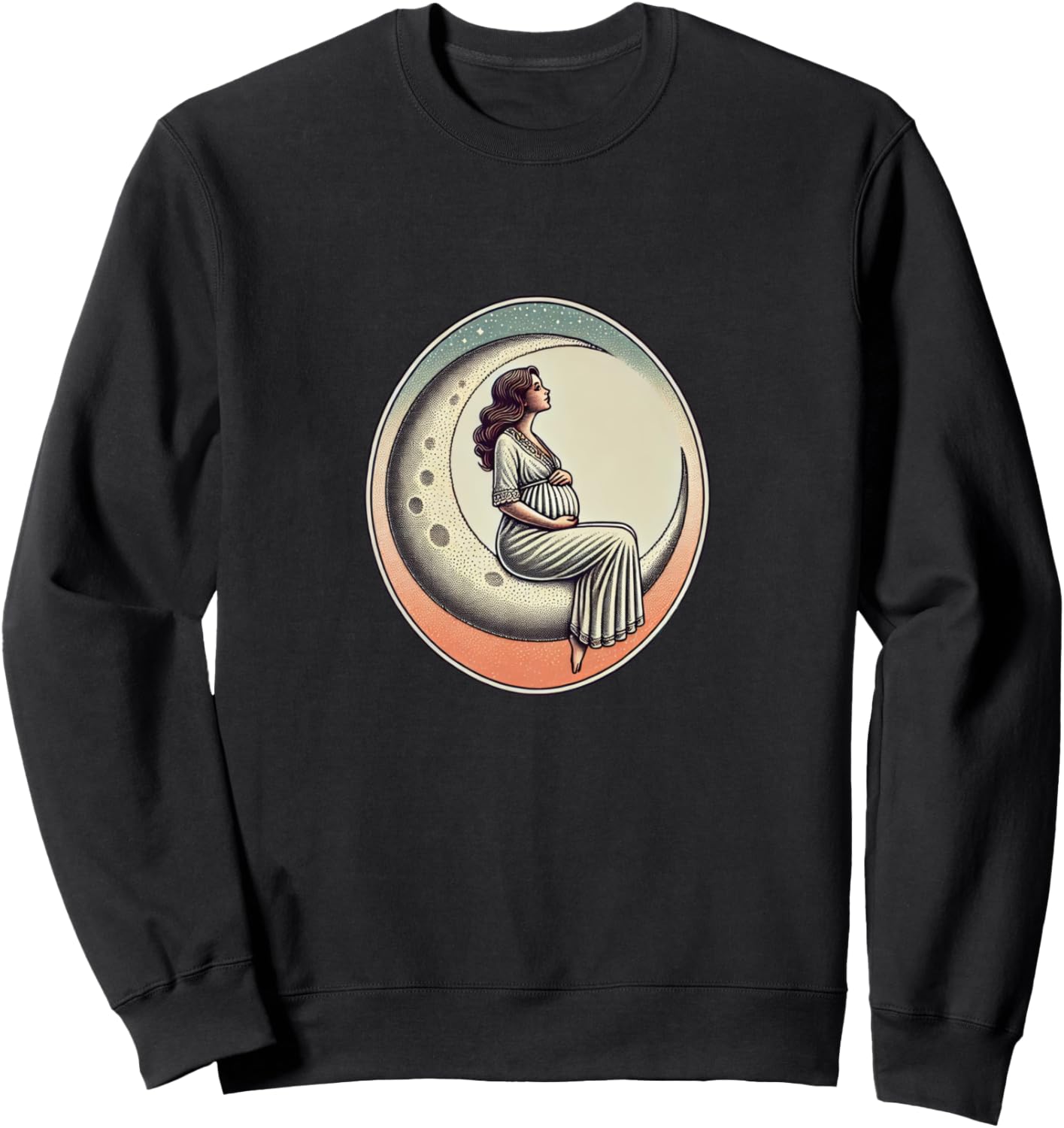 

Толстовка Luna с изображением беременной богини Moonchild Vintage Moons Art Snugg, черный