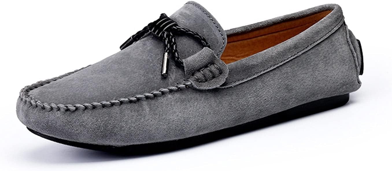 

Мокасины HOOENG Loafers для мужчин, из натуральной кожи, с округлым носком, строчкой, бантом, устойчивые, гибкая подошва на плоском каблуке, мягкие, удобные для ходьбы, без застежки (Цвет: красный, Размер: 10)