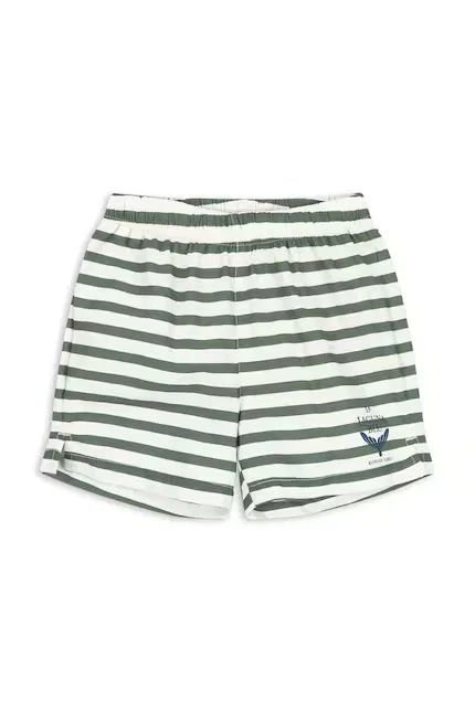 Шорты купальные детские с принтом ASNOU SWIM SHORTS GRS Konges Sløjd, зеленый