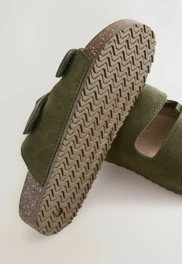 Сандалии-Шлепанцы с пробковой подошвой стандартного кроя. мюли Next, Khaki Suede — фото 4