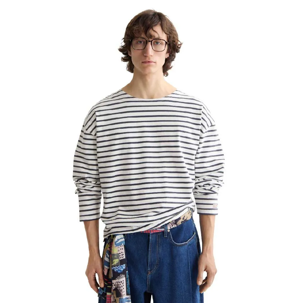 

Лонгслив Scotch & Soda Denim Washed Breton, белый