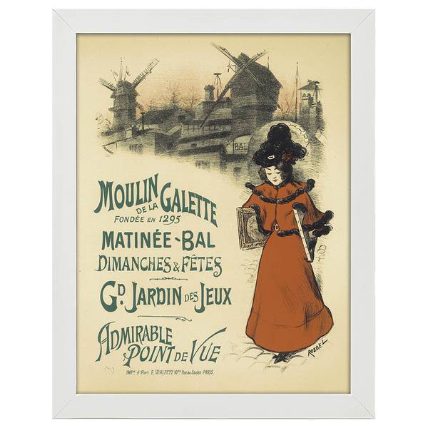 

Рамка для фотографий LegendArte Poster Moulin de La Galette, белый