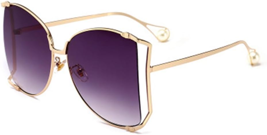 

Солнцезащитные очки в полуободковой оправе большого размера с жемчужными дужками и градиентными линзами, очки-«кошачий глаз», солнцезащитные очки UV400 для женщин VFDHN, C5