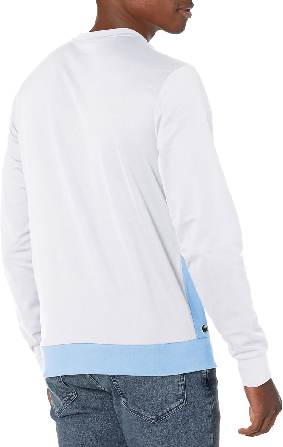 Мужская спортивная теннисная толстовка Lacoste Ripstop, White/Marine/Panorama — фото 2