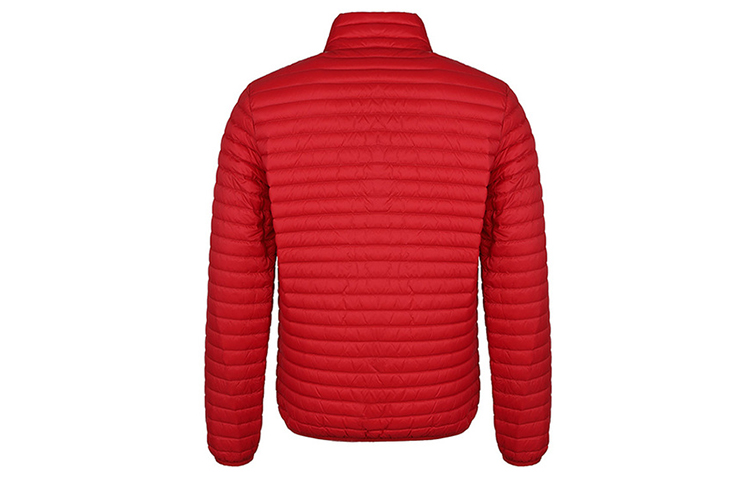EMPORIO ARMANI Однотонный красный укороченный пуховик со стойкой, Red — фото 4