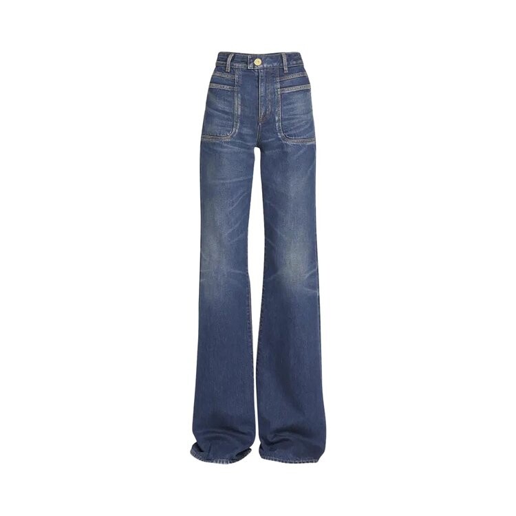 

Джинсы Balmain High Waisted Flared Jeans, синий