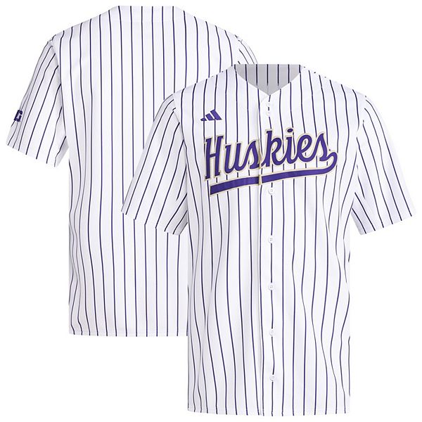 Мужская белая бейсбольная футболка washington huskies Adidas — фото 2