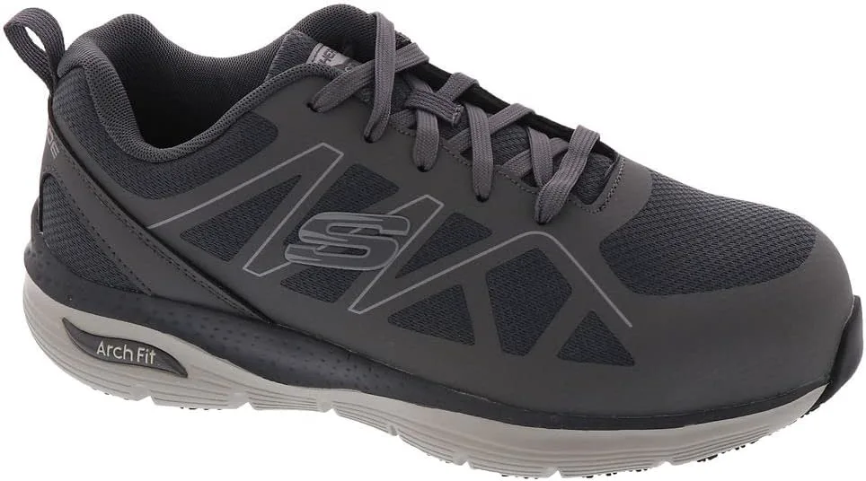 Мужские оксфорды Skechers Work Arch Fit SR-Vigorit, серый — фото 4