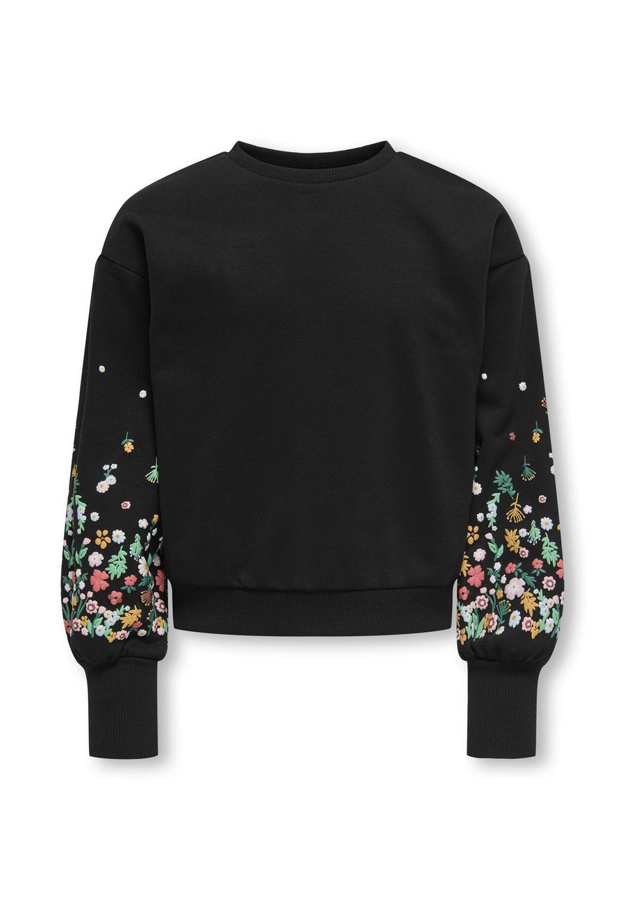 Толстовка ONLY GIRLS KOGBROOKE O NECK FLOWER, Black — фото 4
