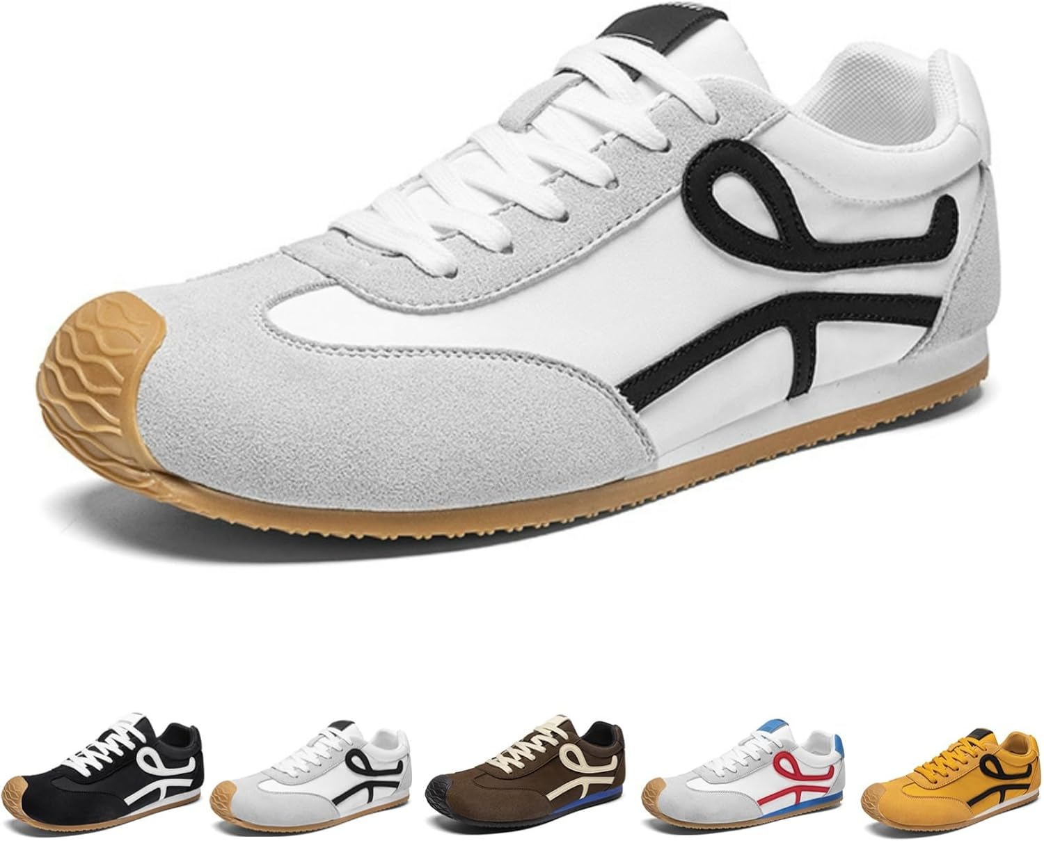 

Мужские ретро-кроссовки со шнуровкой, удобные повседневные теннисные туфли, классические эстетичные прогулочные кроссовки Macefil, белый