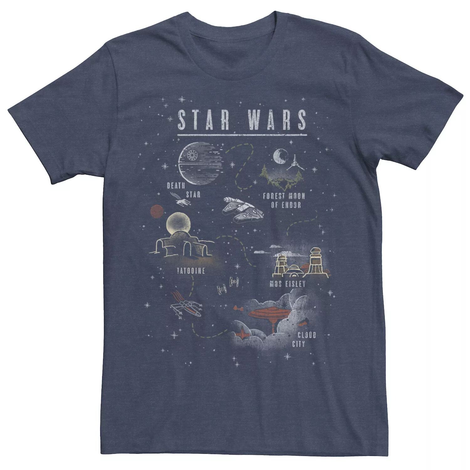 

Мужская футболка Map To The Galaxy с винтажным рисунком Star Wars