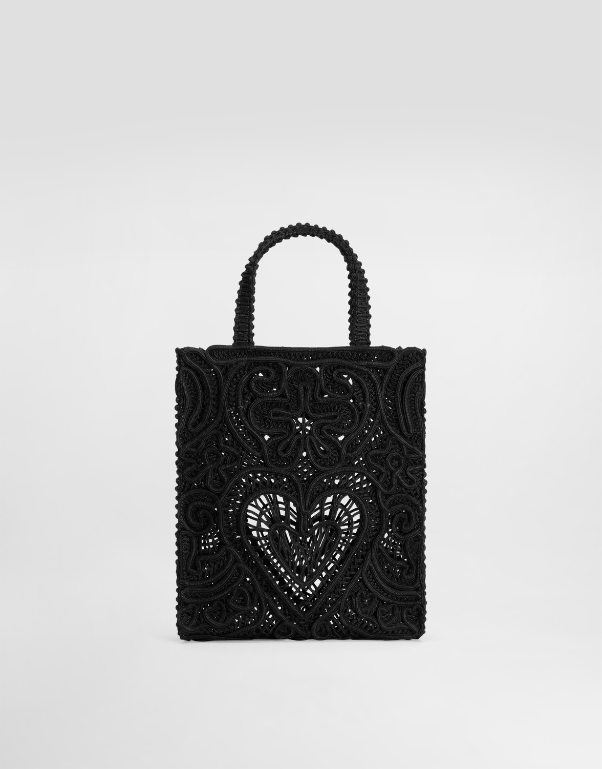 Маленькая шоппер-сумка из кордоне кружева Dolce & Gabbana, черный — фото 4