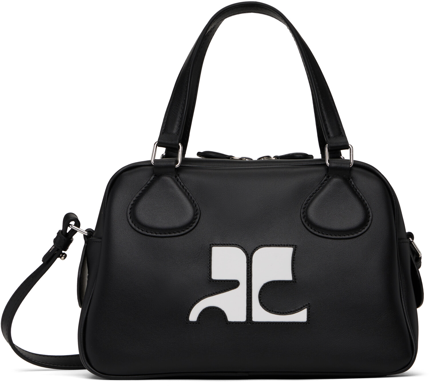 

Сумка для боулинга из кожи Reedition Courreges, черный