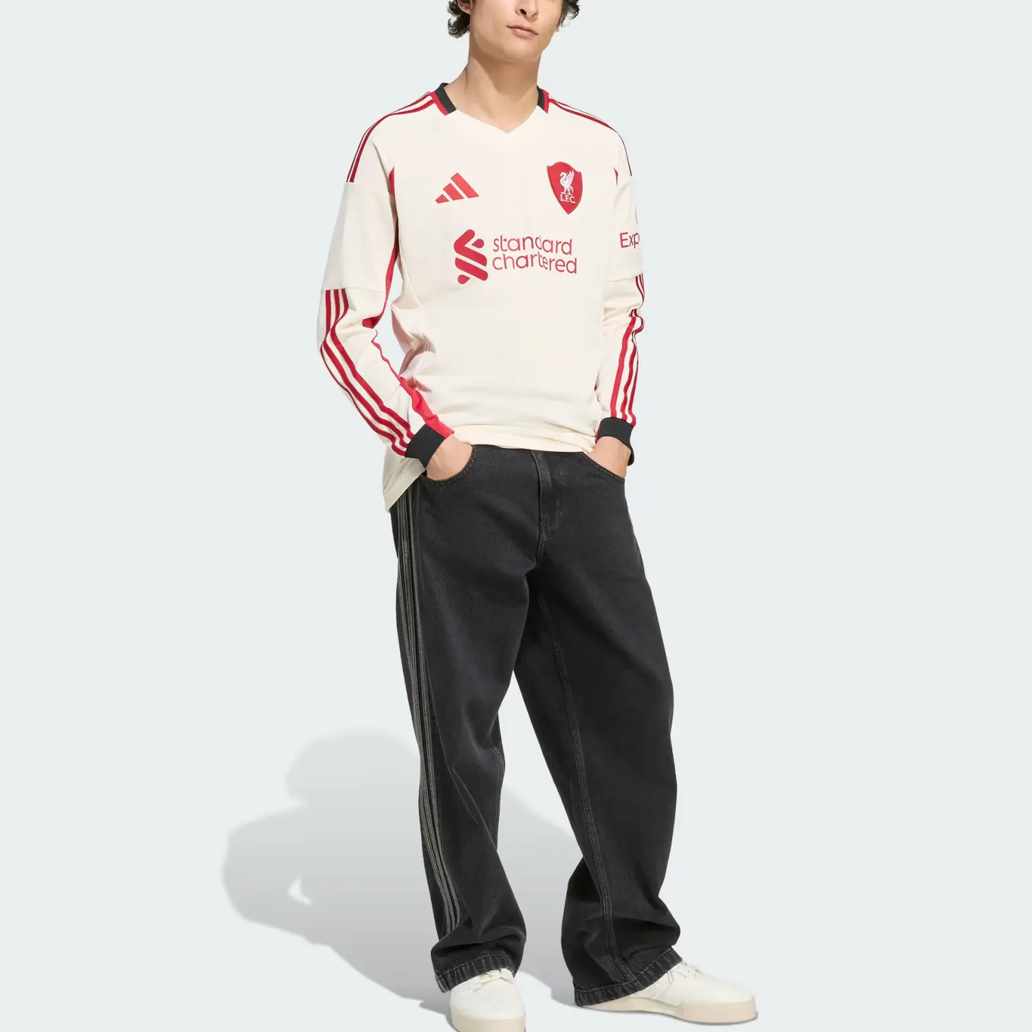 Футболка Liverpool Fc 25/26 с длинными рукавами для выездных матчей Adidas, белый — фото 3