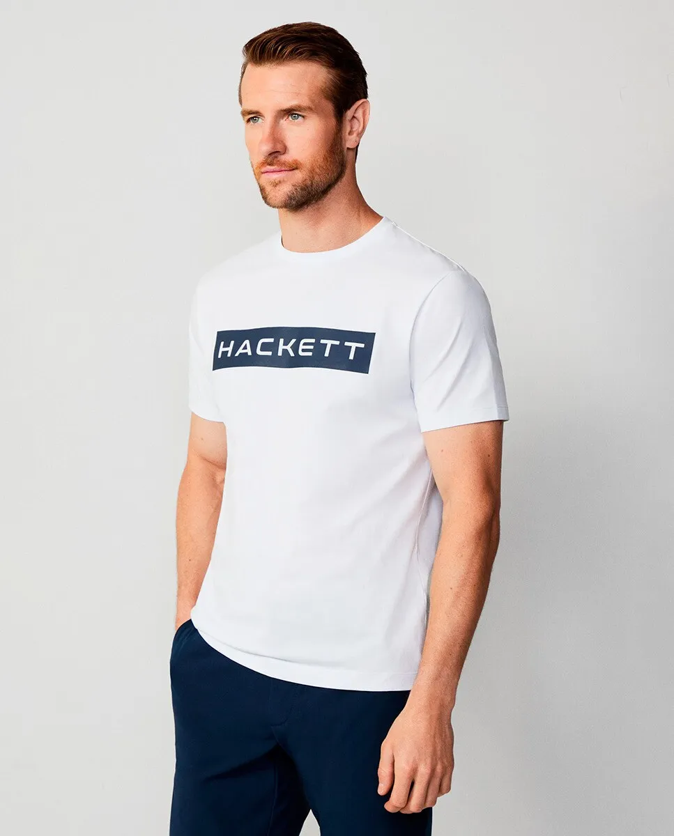 

Базовая мужская футболка с логотипом больших размеров Hackett, белый