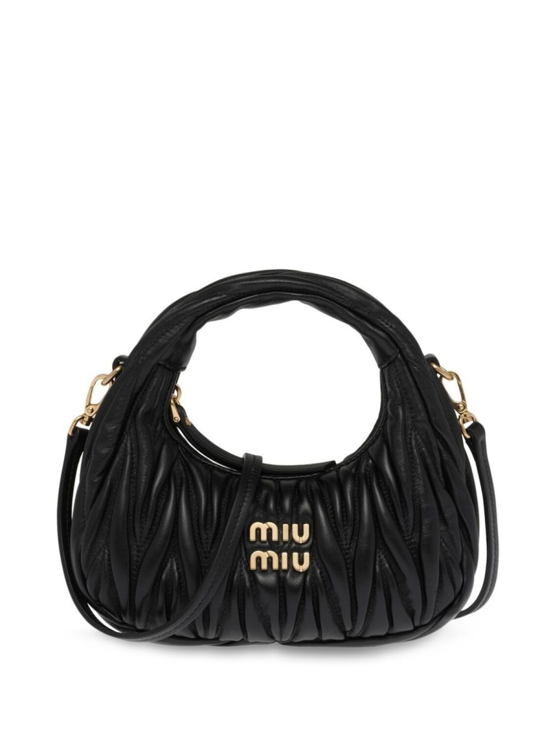 

Стеганая мини-сумка Miu Miu Wander, черный