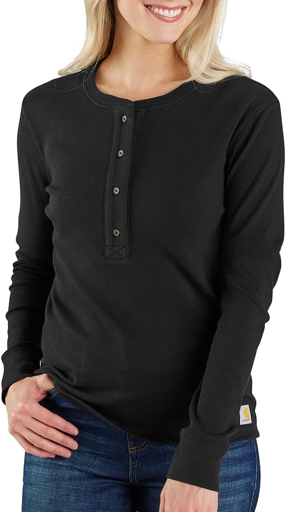 

Футболка Carhartt Women's TENCEL Fiber Series Relaxed Fit Long-Sleeve Ribbed Henley, Black, Черный, Футболка Carhartt Women's TENCEL Fiber Series Relaxed Fit Long-Sleeve Ribbed Henley, Black