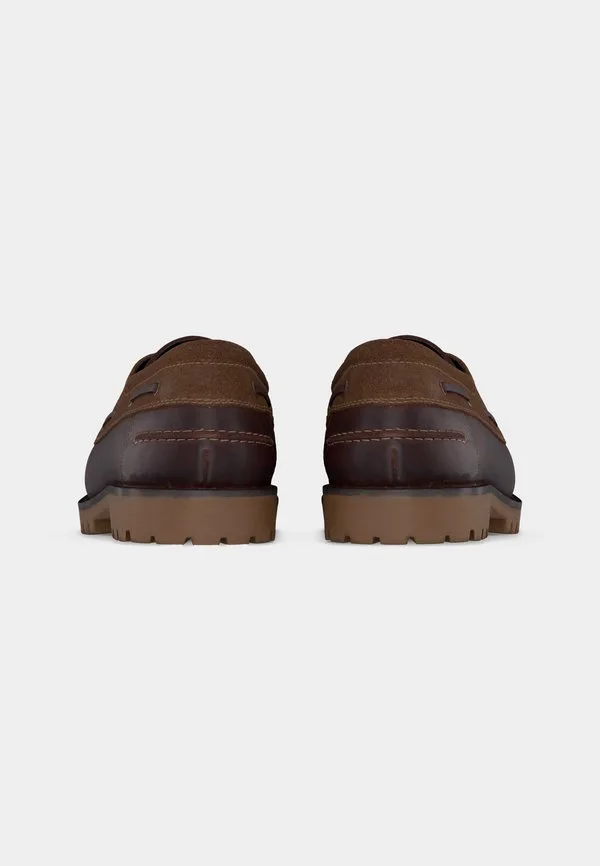 Кожаные лодочные туфли Pier One, Dark Brown — фото 4