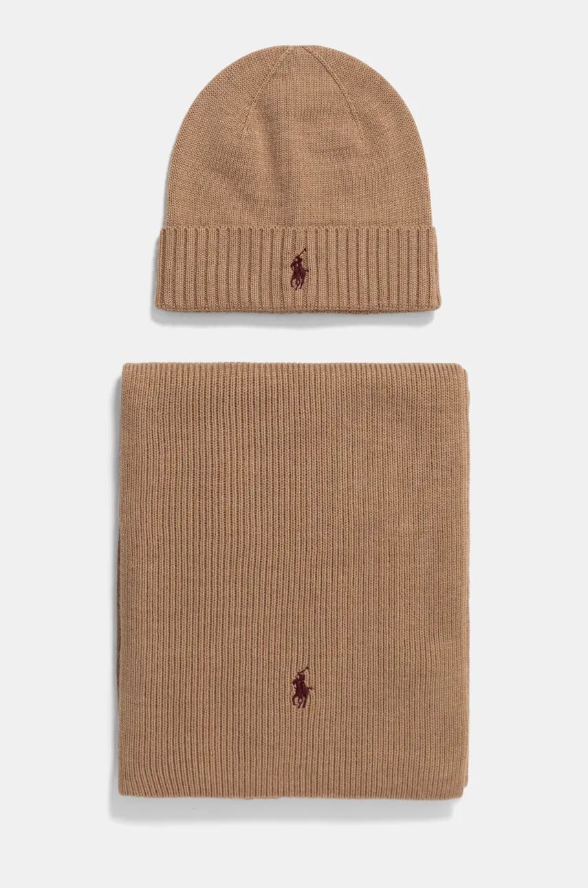

Шляпа Polo Ralph Lauren и шерстяной шарф, коричневый