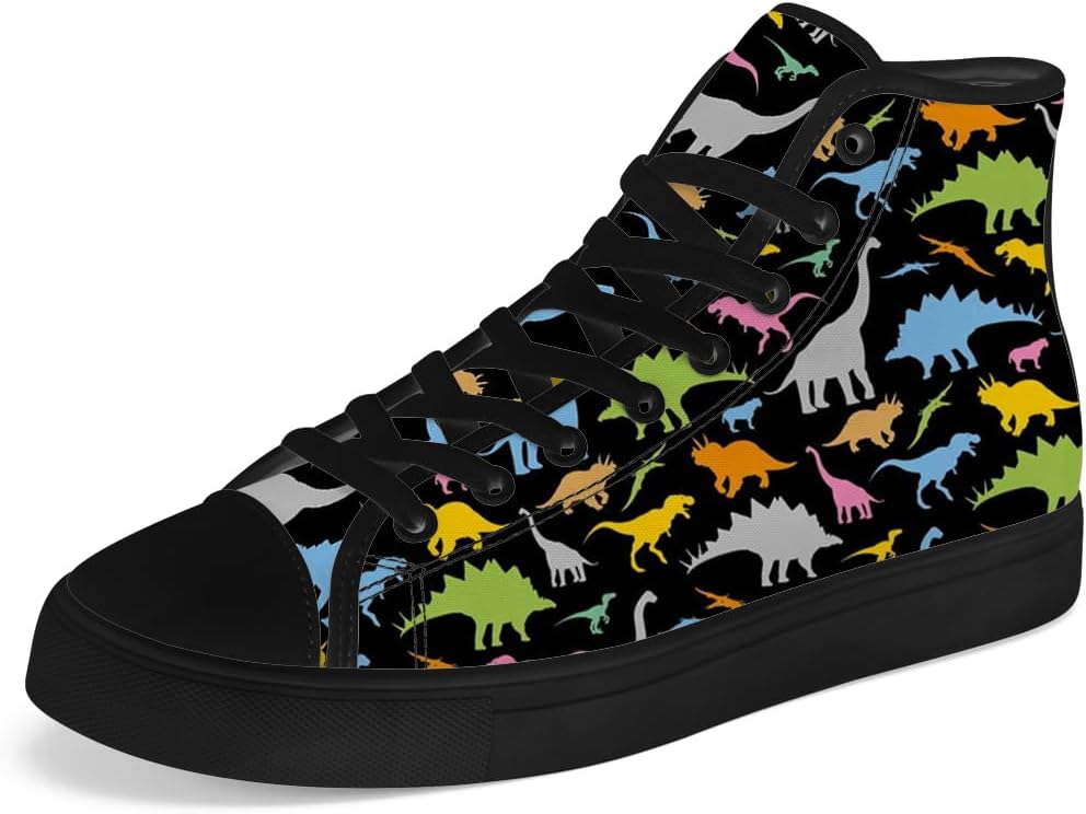 

Кеды на высокой подошве с динозаврами для мужчин и женщин, высокие кроссовки на шнуровке, повседневная обувь Chebing, синий/серый